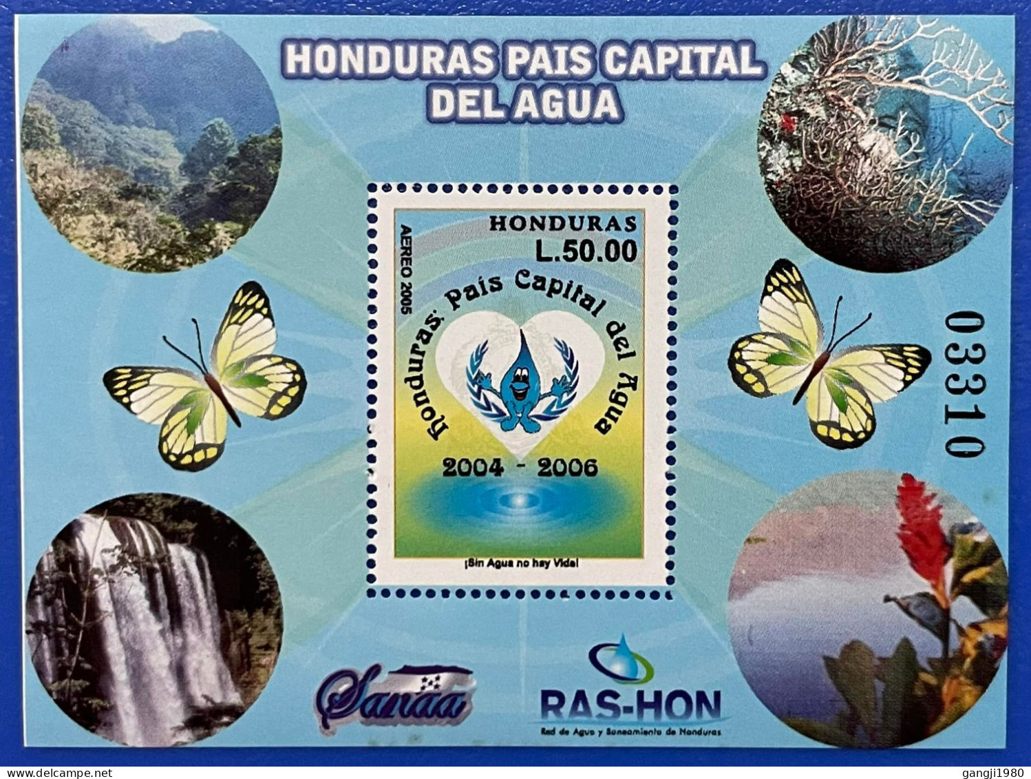 Honduras   2005 Honduras Water, Butterfly - Honduras