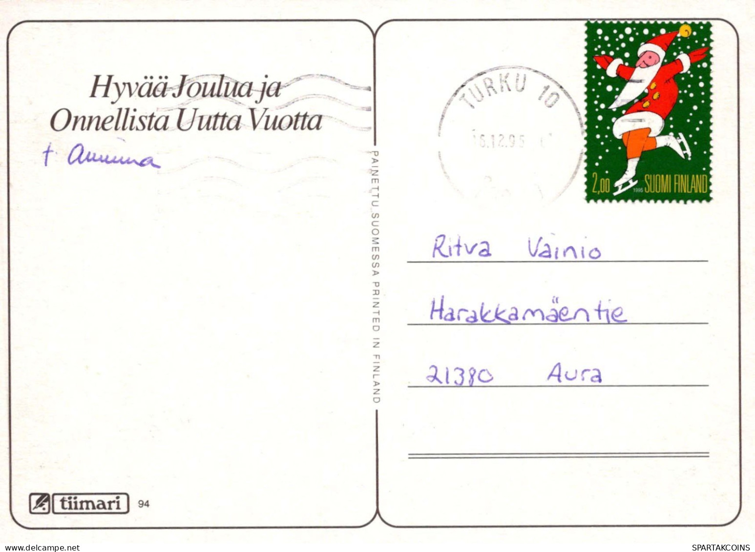 PAPÁ NOEL Feliz Año Navidad Vintage Tarjeta Postal CPSM #PBL527.ES - Santa Claus