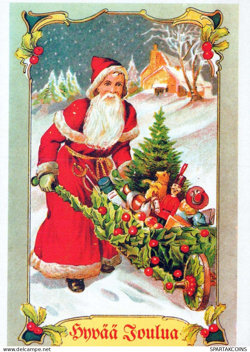 PAPÁ NOEL Feliz Año Navidad Vintage Tarjeta Postal CPSM #PBL527.ES - Santa Claus