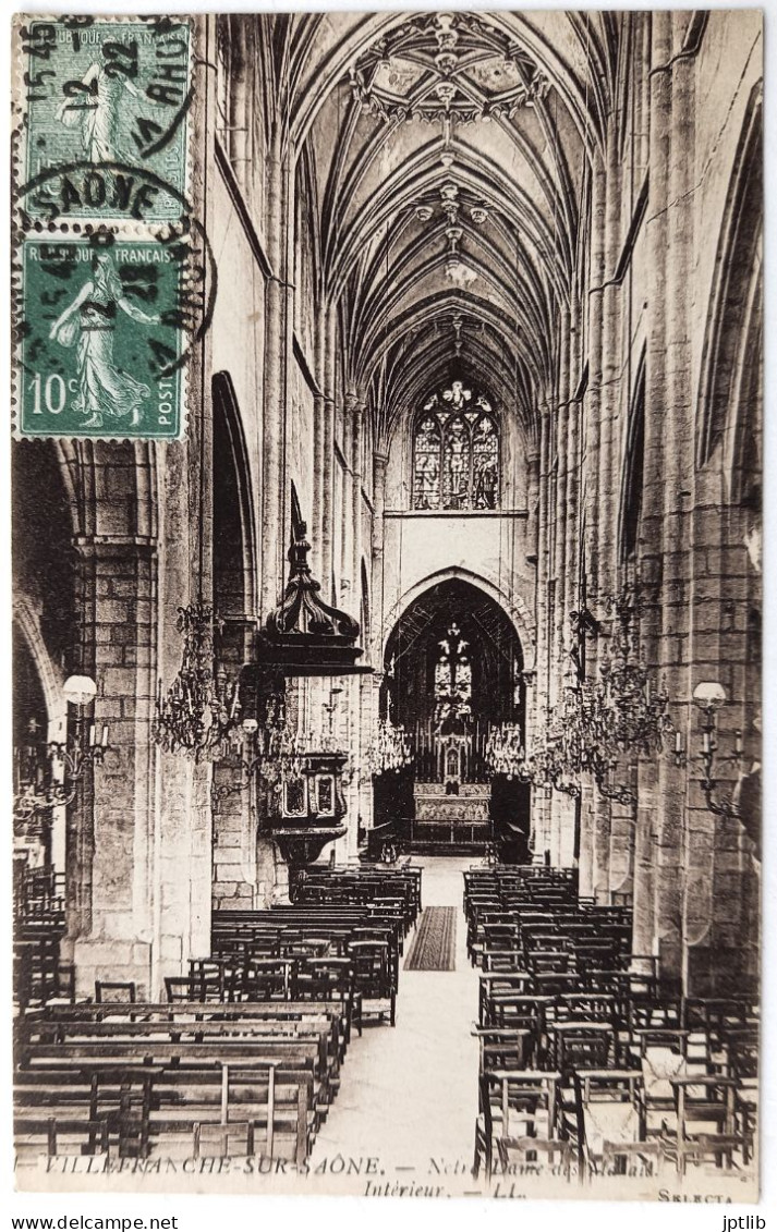 CPA Carte Postale / 69 Rhône, Villefranche-sur-Saône / L. L., Lévy Fils Et Cie, Selecta / Notre-Dame Des Marais - Intéri - Villefranche-sur-Saone