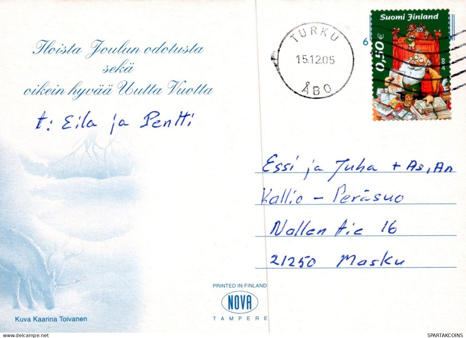 PAPÁ NOEL NAVIDAD Fiesta Vintage Tarjeta Postal CPSM #PAK190.ES - Santa Claus