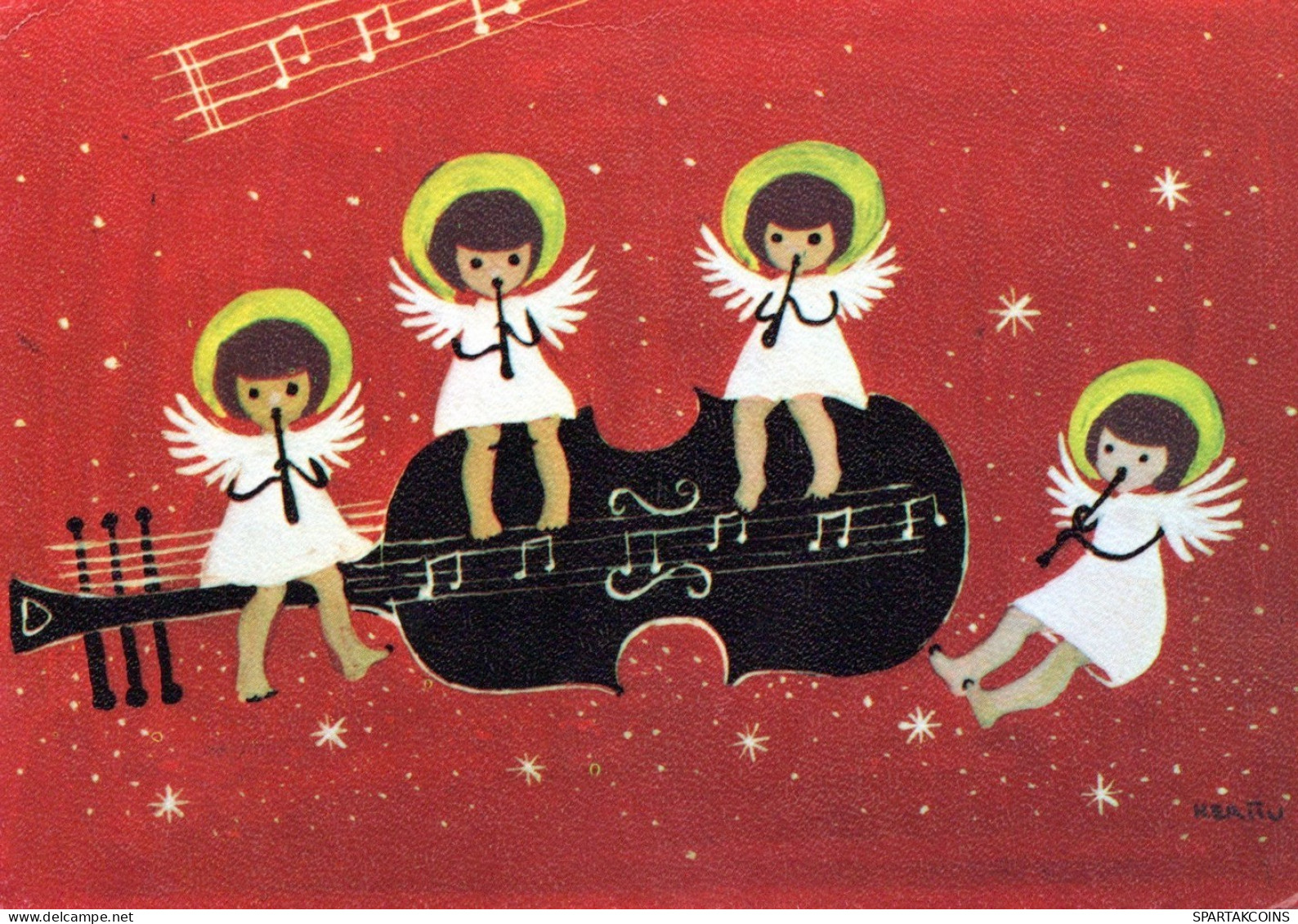 ÁNGEL NAVIDAD Vintage Tarjeta Postal CPSM #PAH224.ES - Anges