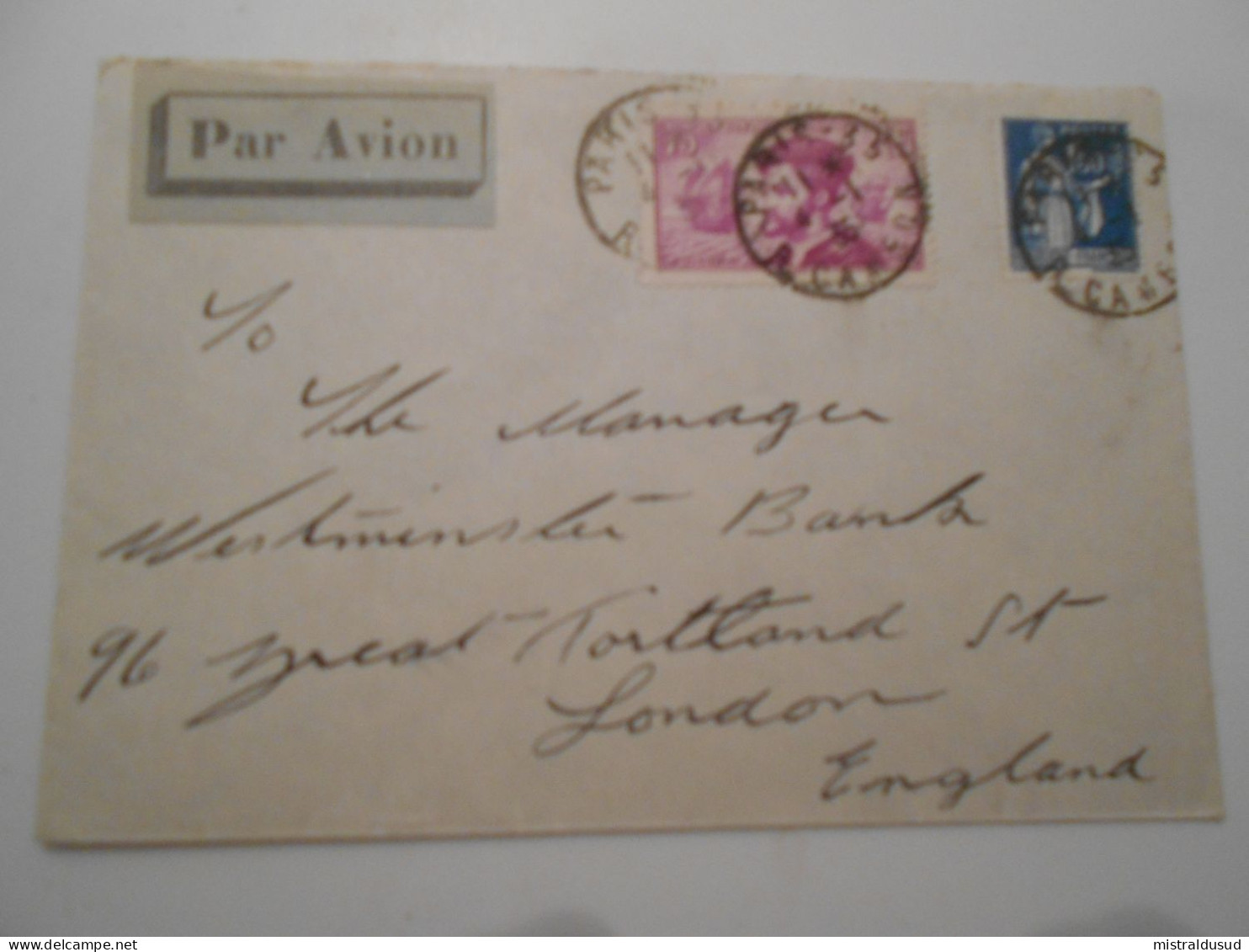 France Poste Aerienne , Lettre De Paris 1935 Pour London - 1927-1959 Briefe & Dokumente