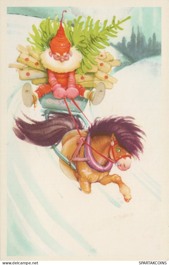 PÈRE NOËL NOËL Fêtes Voeux Vintage Carte Postale CPSMPF #PAJ426.FR - Santa Claus