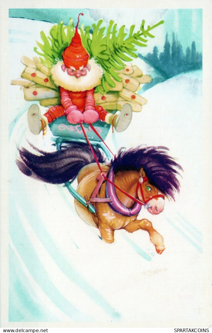 PÈRE NOËL NOËL Fêtes Voeux Vintage Carte Postale CPSMPF #PAJ426.FR - Santa Claus