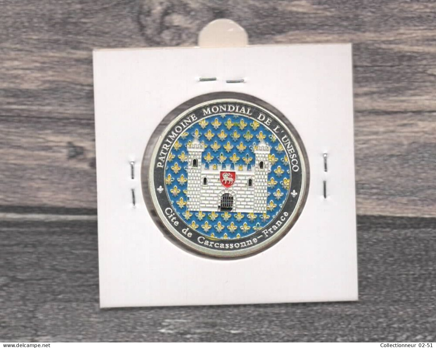 Médaille Souvenirs&Patrimoine : Carcassonne Patrimoine Mondial (couleur Argent) - Andere & Zonder Classificatie