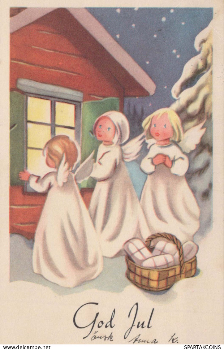 ANGEL Christmas Vintage Postcard CPSMPF #PKD381.GB - Anges