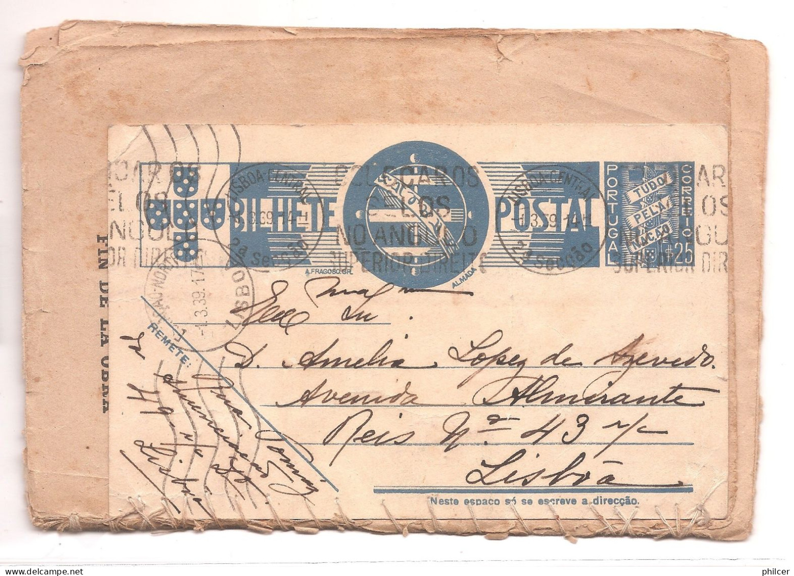 Portugal, 1939,  Lisboa-Lisboa - Briefe U. Dokumente