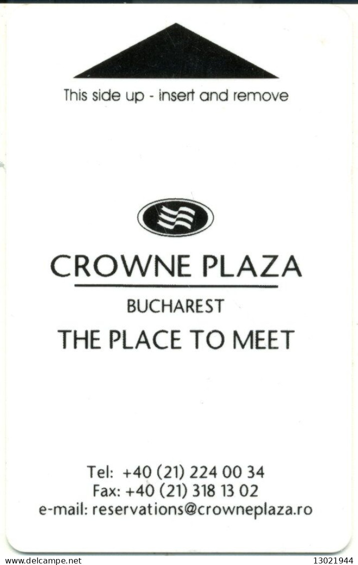 ROMANIA  KEY HOTEL   Crowne Plaza Bucharest - The Place To Meet - Cartes D'hotel