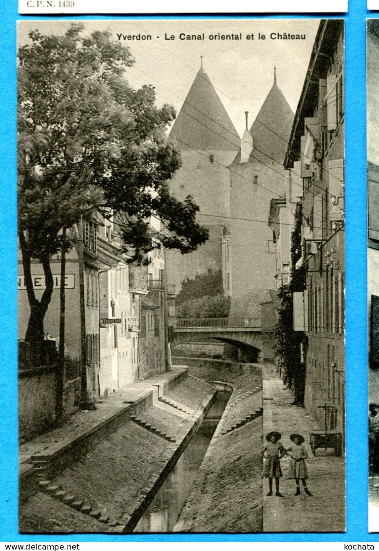 VIX087, Yverdon, Animée, Le Canal Oriental Et Le Château, Louis Burgy 3549, Non Circulée - Yverdon-les-Bains 