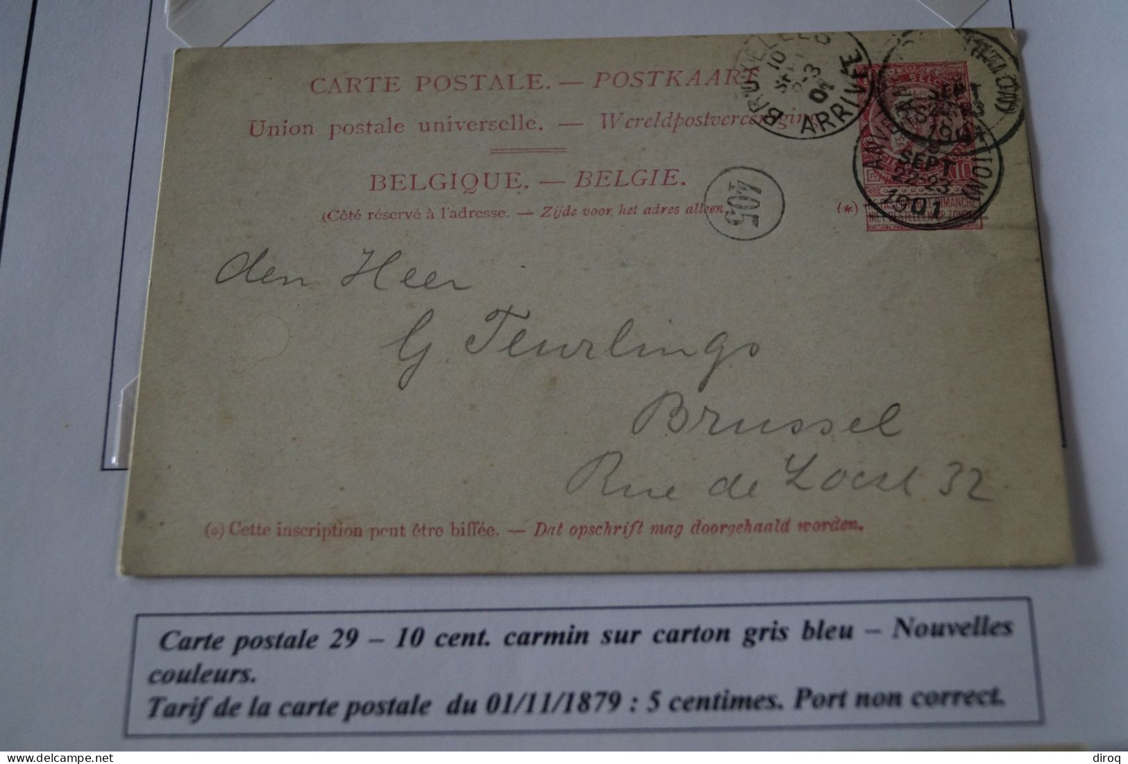 Type Léopold II,fine Barbe,2 Cartes N° 29,Port NON Correct ! 1900 ,état Pour Collection Voir Photos - Postkarten 1871-1909