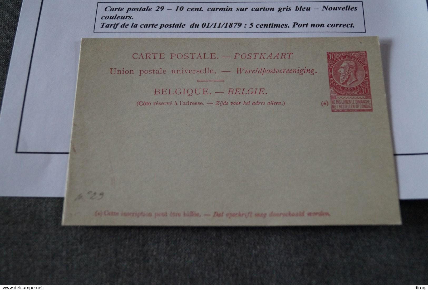Type Léopold II,fine Barbe,2 Cartes N° 29,Port NON Correct ! 1900 ,état Pour Collection Voir Photos - Cartes Postales 1871-1909