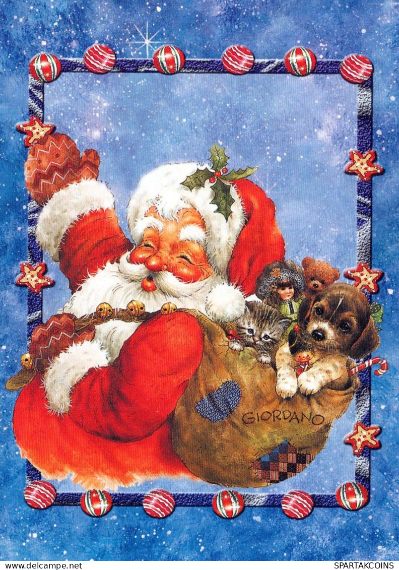 SANTA CLAUS Happy New Year Christmas Vintage Postcard CPSM #PBL069.GB - Santa Claus