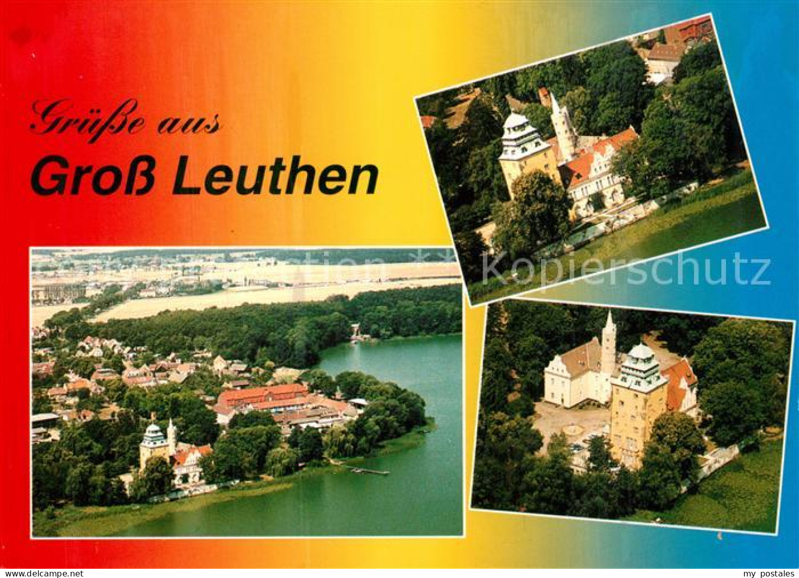 73268248 Gross Leuthen Schloss Kinderheim Leuthener See Fliegeraufnahme Gross Le - Gross Leuthen