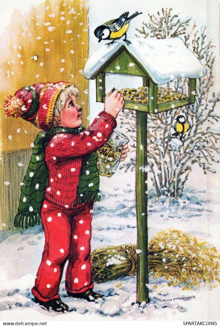 Happy New Year Christmas CHILDREN Vintage Postcard CPSM #PAW387.GB - Año Nuevo