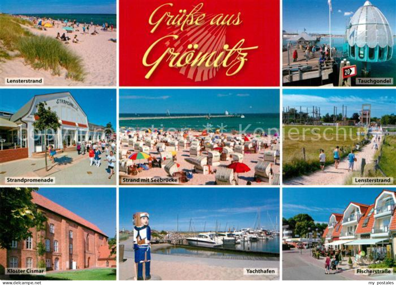 73268243 Groemitz Ostseebad Strand Promenade Seebruecke Kloster Cismar Yachthafe - Groemitz