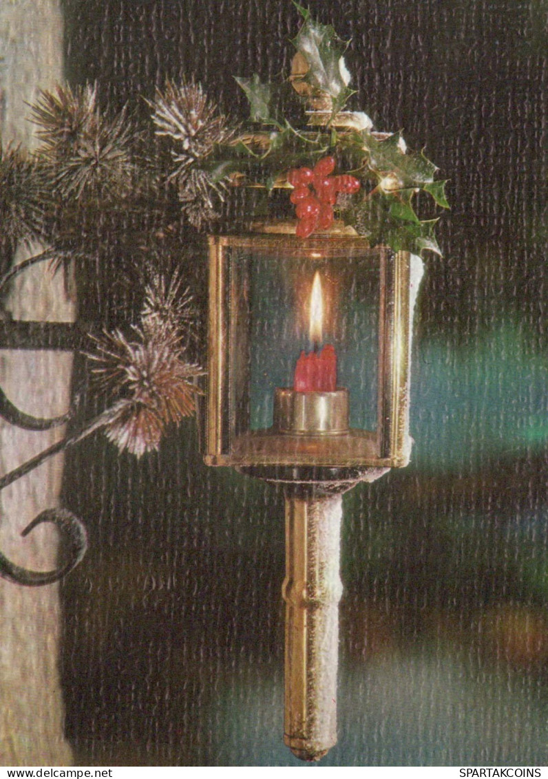 Happy New Year Christmas CANDLE Vintage Postcard CPSM #PAW026.GB - Año Nuevo