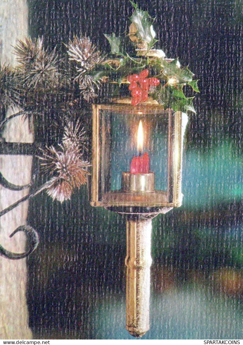 Happy New Year Christmas CANDLE Vintage Postcard CPSM #PAW026.GB - Año Nuevo