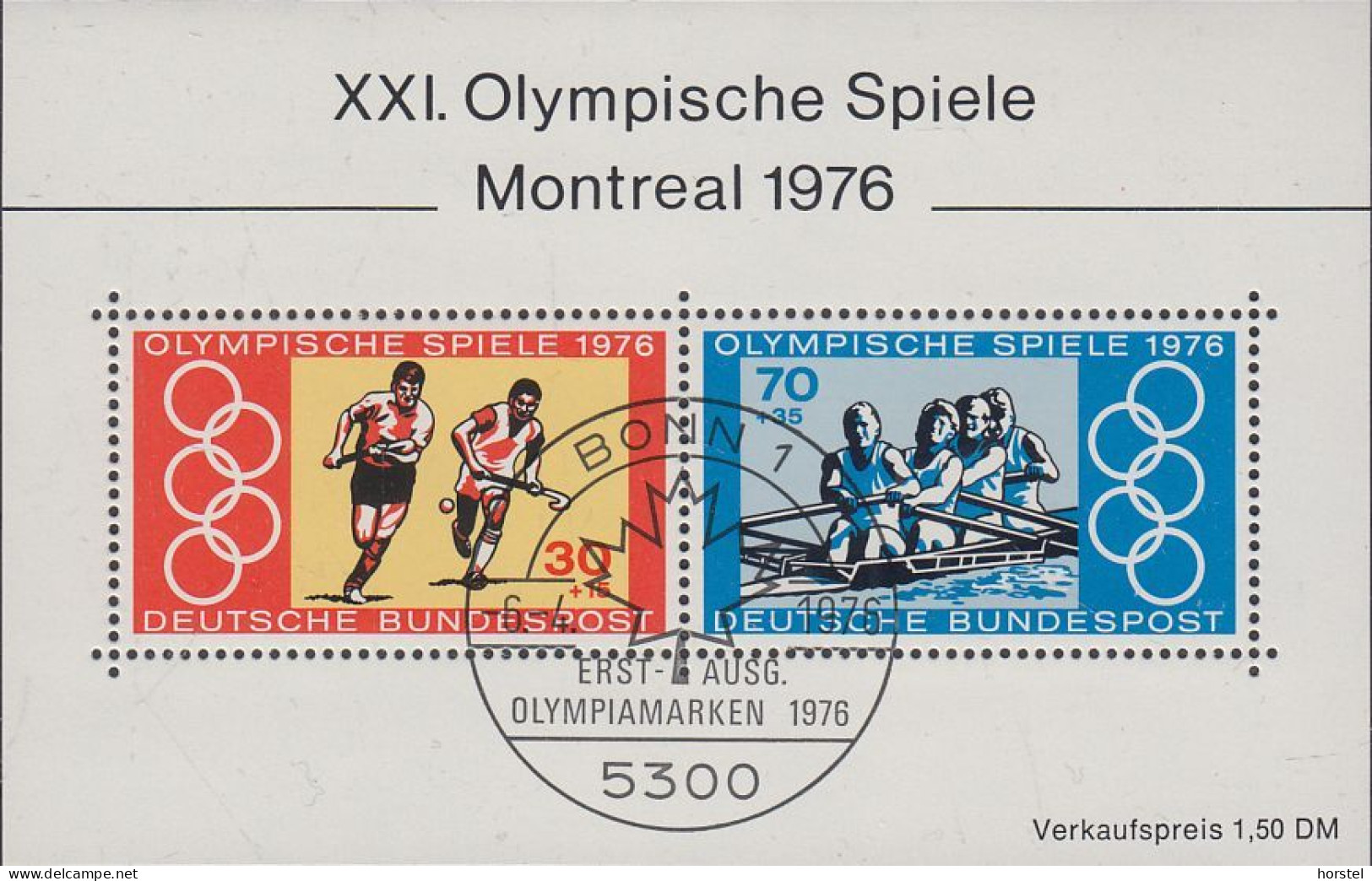 Deutschland Block 12  XXI. Olympische Spiele Montreal 1976 - Oblitérés