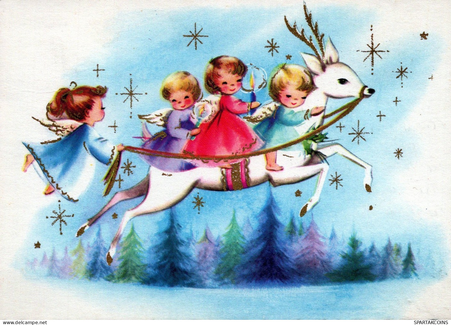 ANGEL CHRISTMAS Holidays Vintage Postcard CPSM #PAH419.GB - Anges