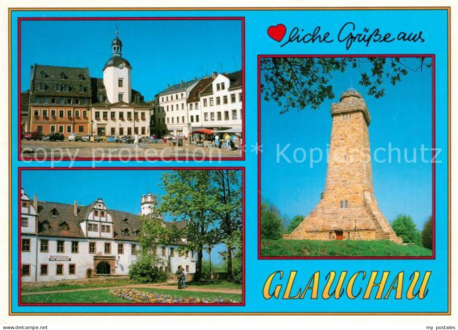 73268209 Glauchau Markt Rathaus Schloss Forderglauchau Bismarckturm Glauchau - Glauchau