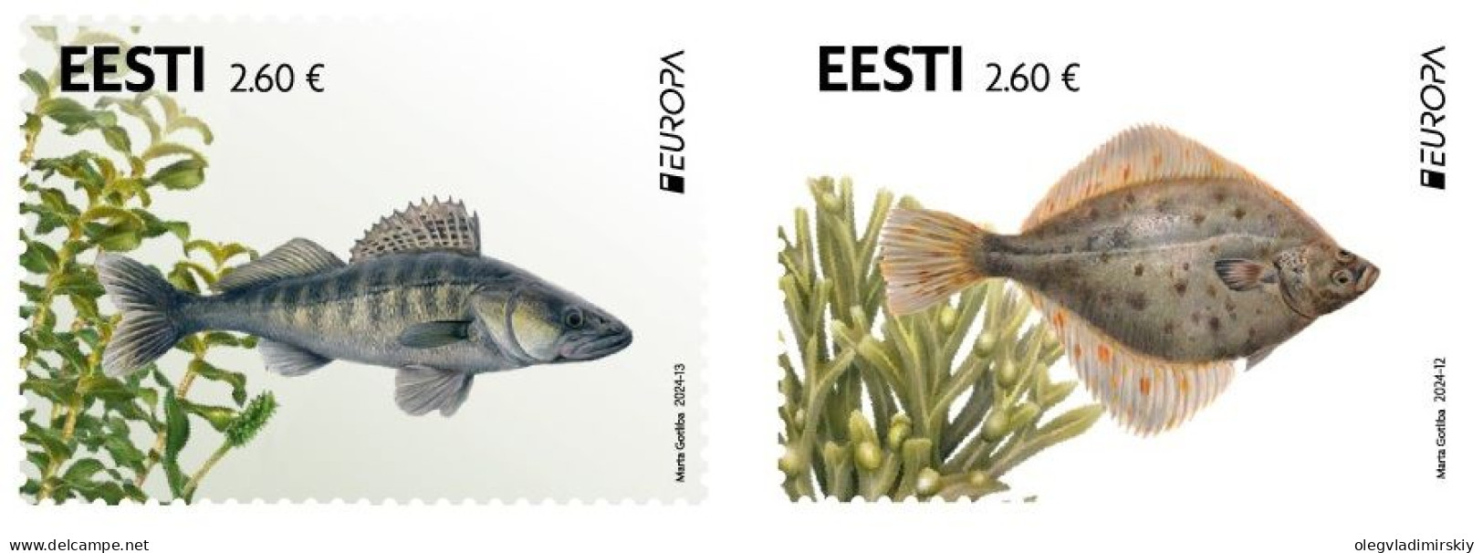 Estonia Estland Estonie 2024 Europa CEPT Underwater Flora And Fauna Fishes Omniva Set Of 2 Stamps MNH - 2024