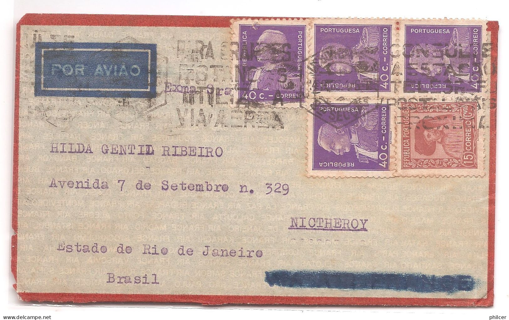 Portugal, 1935,  # 569, Lisboa-Nitctheroy - Brieven En Documenten