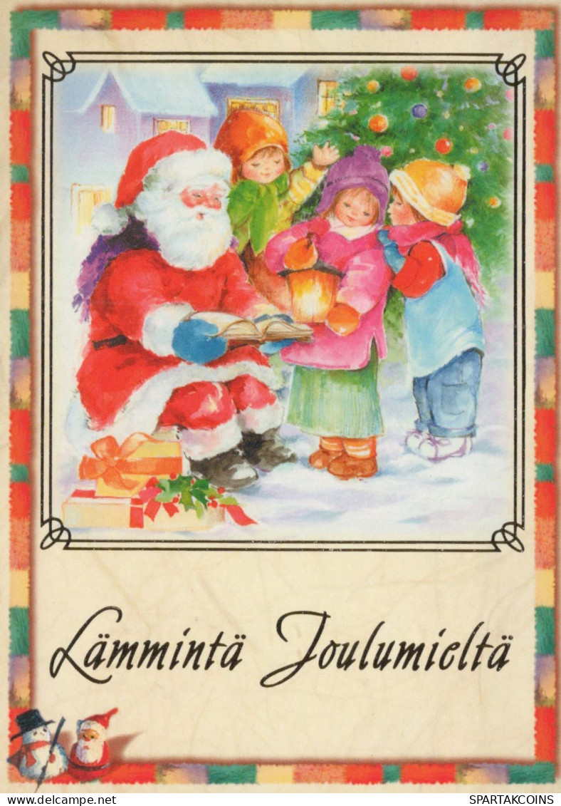BABBO NATALE Buon Anno Natale Vintage Cartolina CPSM #PBL398.IT - Santa Claus