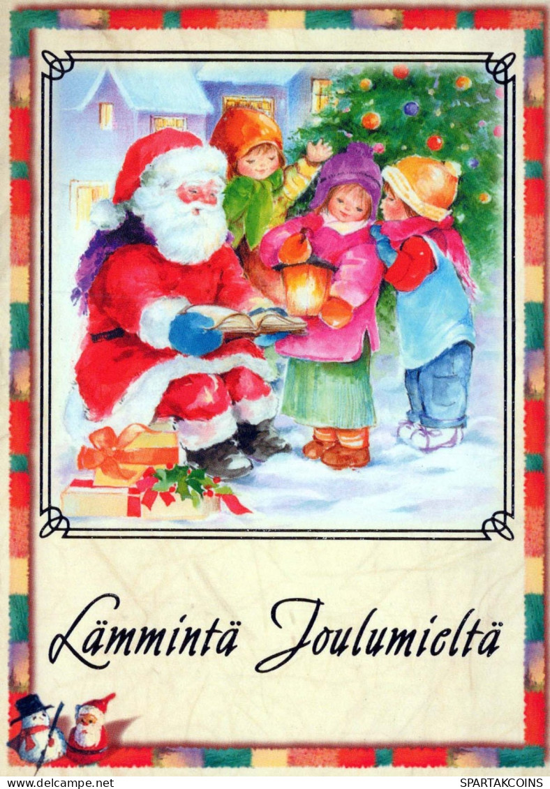 BABBO NATALE Buon Anno Natale Vintage Cartolina CPSM #PBL398.IT - Santa Claus