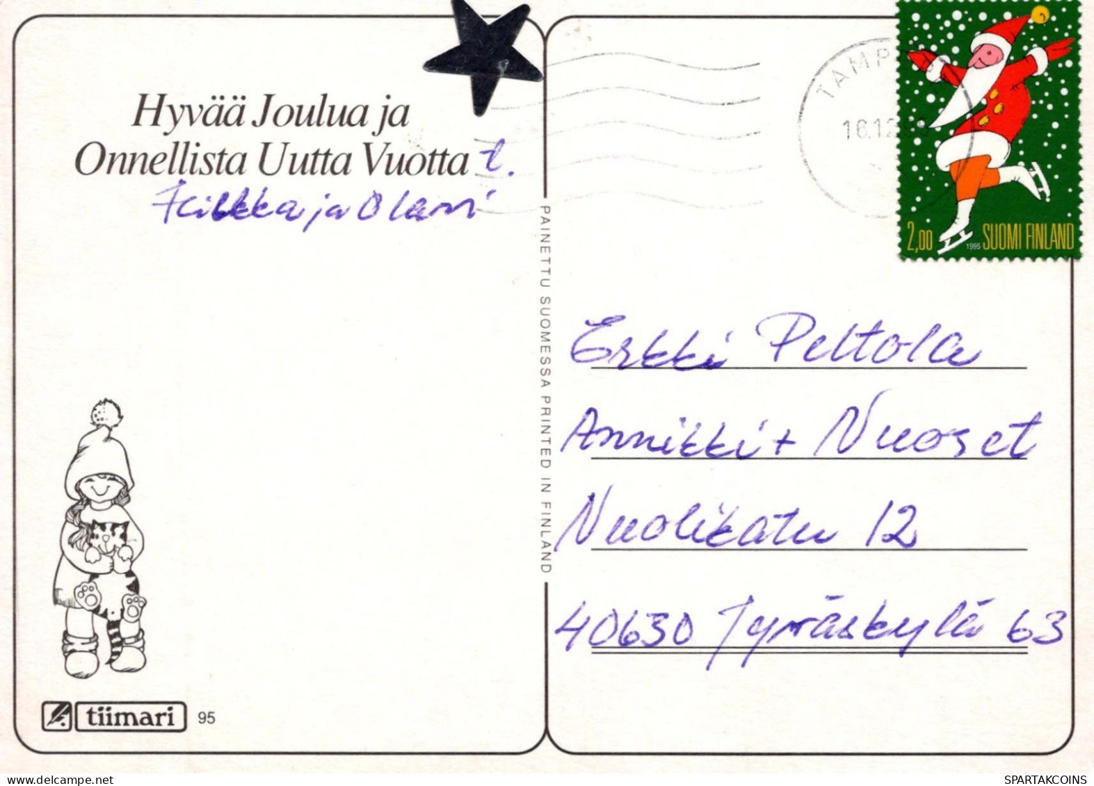 BABBO NATALE Buon Anno Natale Vintage Cartolina CPSM #PBL336.IT - Santa Claus
