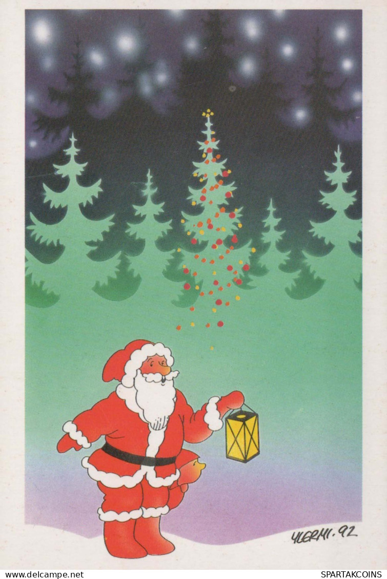 BABBO NATALE Buon Anno Natale Vintage Cartolina CPSM #PBL005.IT - Santa Claus