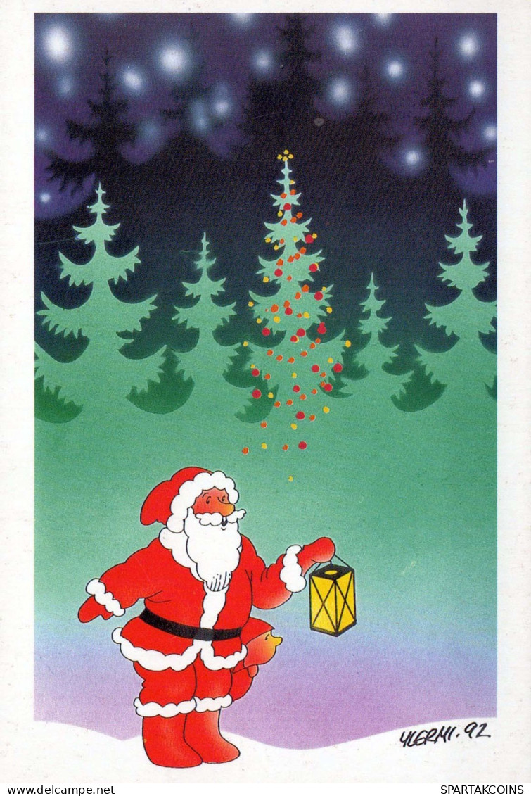 BABBO NATALE Buon Anno Natale Vintage Cartolina CPSM #PBL005.IT - Santa Claus