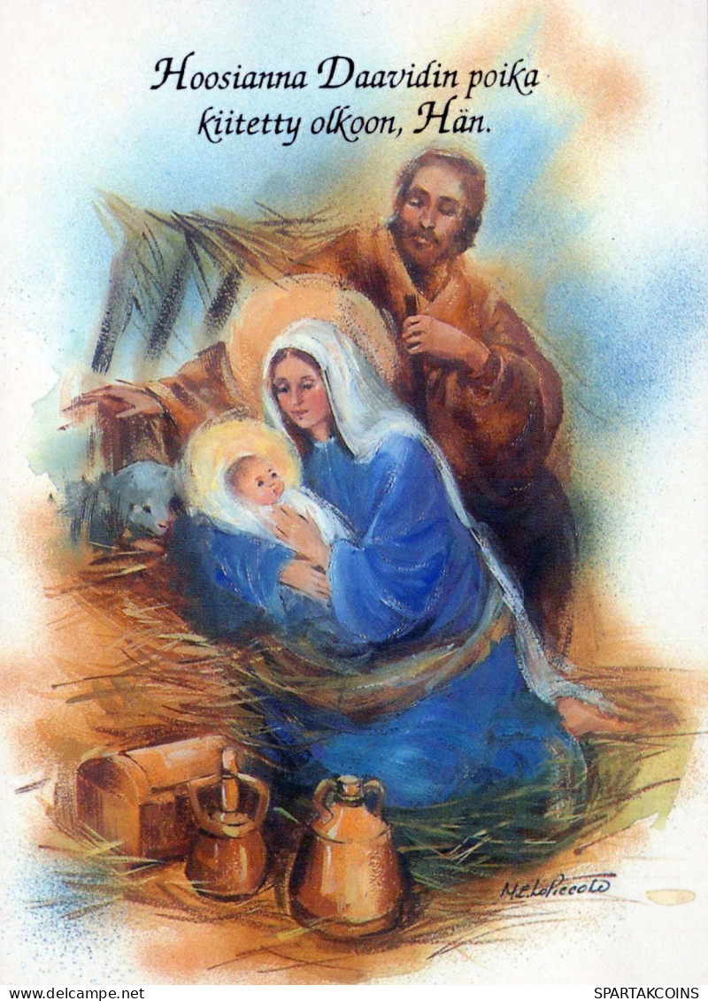 Vergine Maria Madonna Gesù Bambino Natale Religione Vintage Cartolina CPSM #PBB932.IT - Vierge Marie & Madones