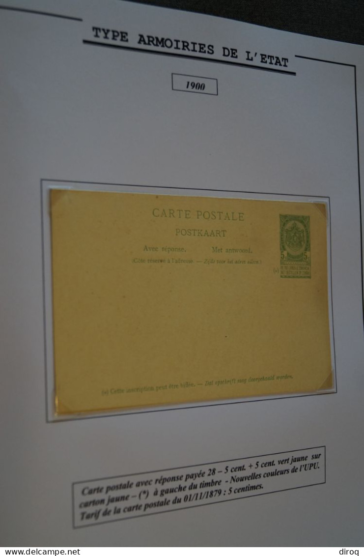 Type Armoiries De L'état,carte N° 28,réponse Payée, 1900 ,état Pour Collection Voir Photos - Cartoline 1871-1909