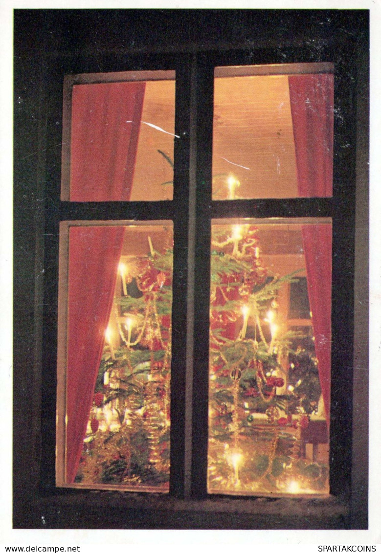 Buon Anno Natale CANDELA Vintage Cartolina CPSM #PAV175.IT - Nouvel An