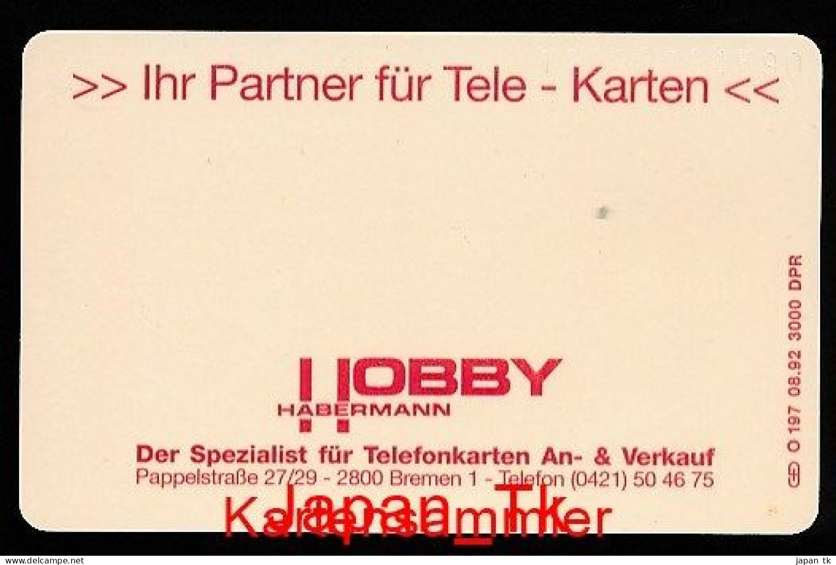 GERMANY O 157 92Hobby Habermann  - Aufl  3000 - Siehe Scan - O-Series: Kundenserie Vom Sammlerservice Ausgeschlossen