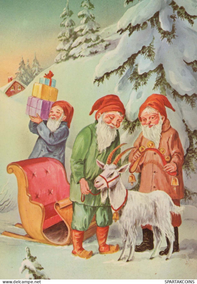 Buon Anno Natale GNOME Vintage Cartolina CPSM #PAU232.IT - Nouvel An