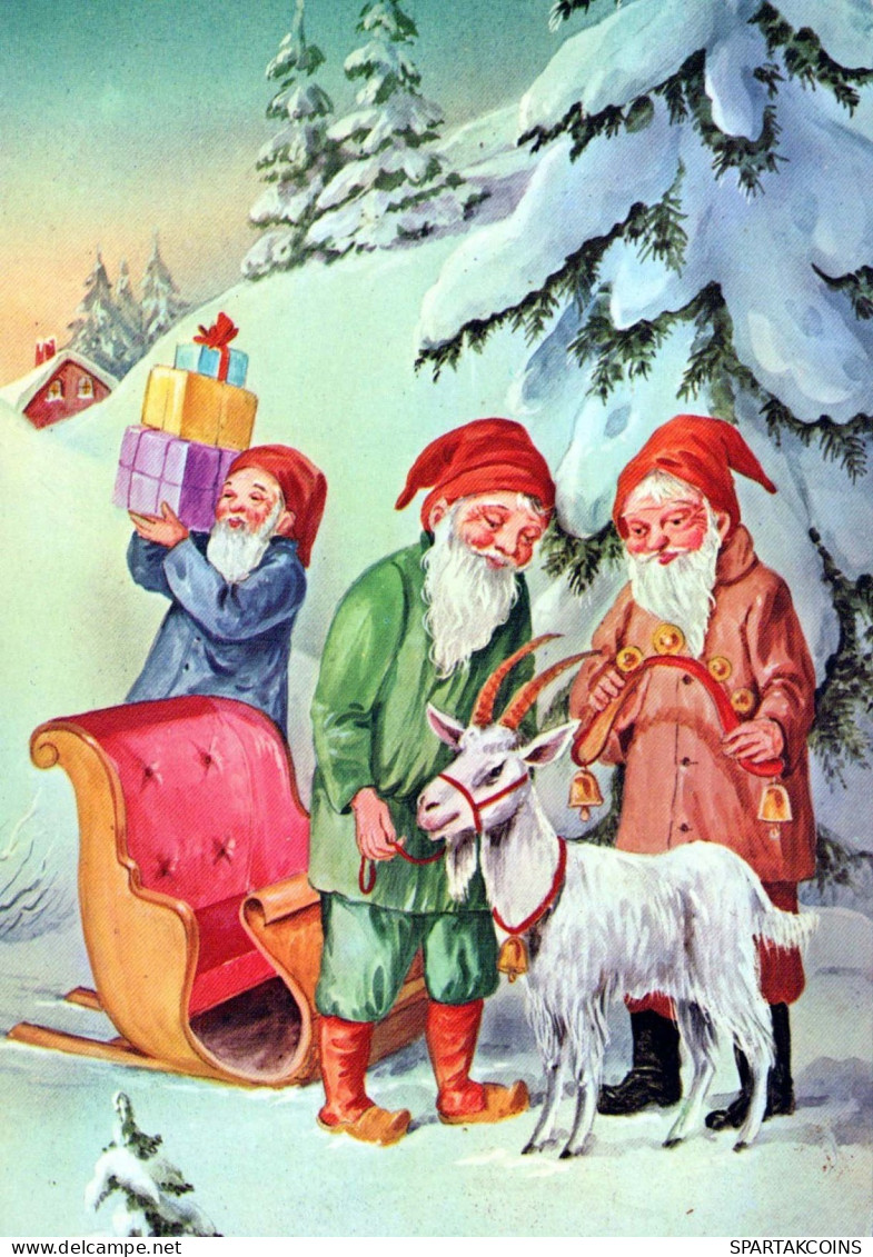 Buon Anno Natale GNOME Vintage Cartolina CPSM #PAU232.IT - Nouvel An