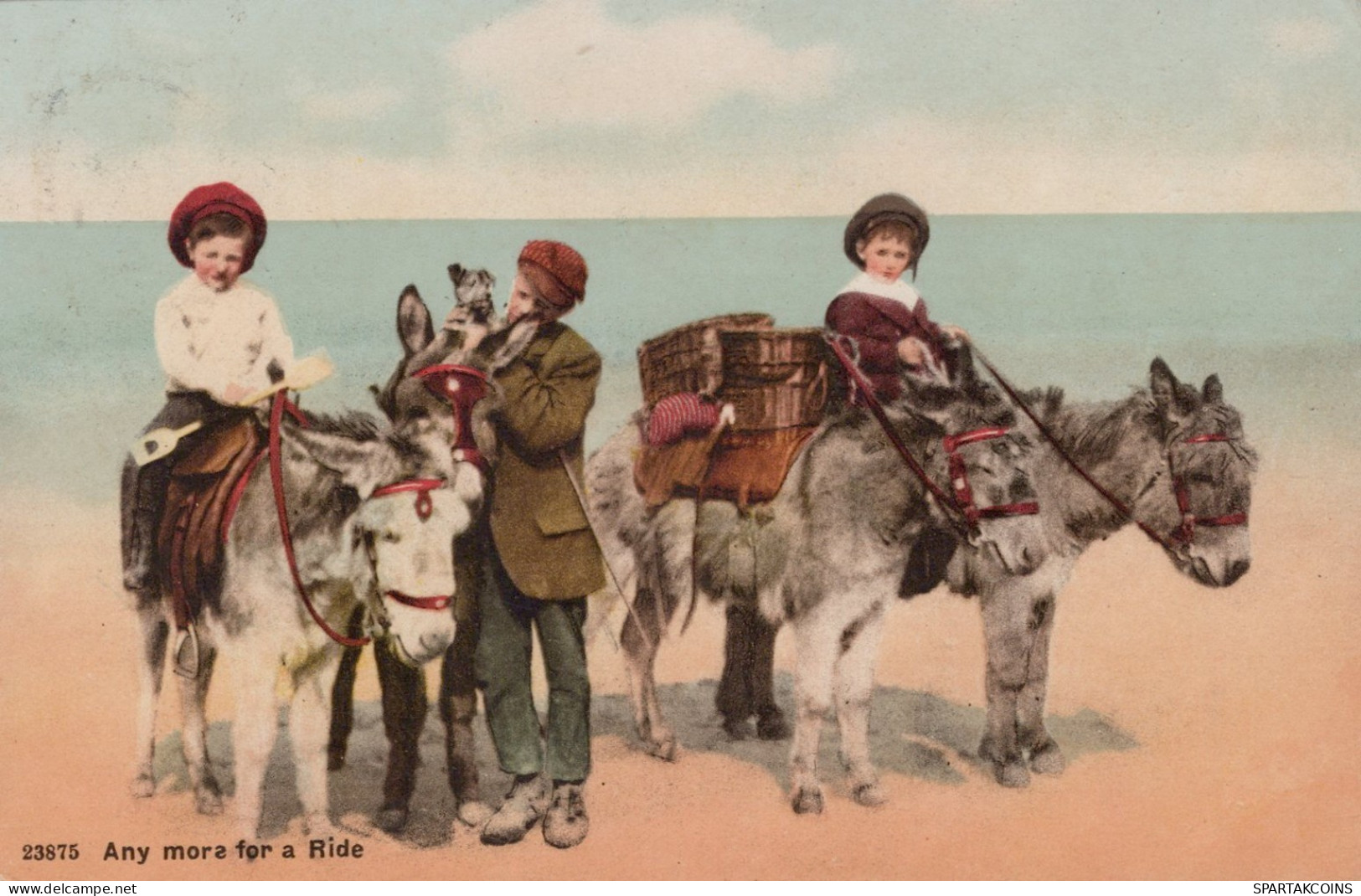 DONKEY Animals Children Vintage Antique Old CPA Postcard #PAA018.GB - Donkeys