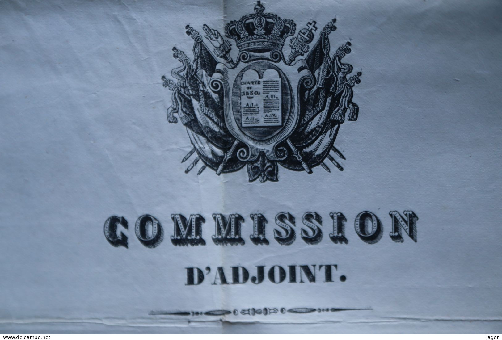 1830 Commission D'Adjoint Au Maire De Saint Avit Loir Et Cher Charte De 1830 Noblesse Mr De Magny - Historische Documenten