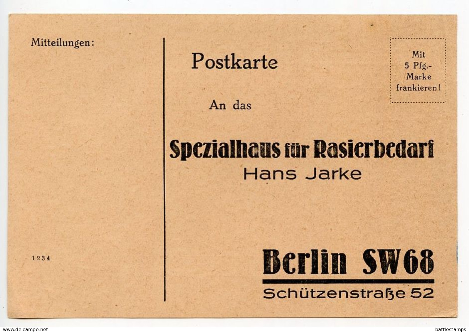Germany 1927 Cover W/ Catalog (Shaving & Toiletries); Berlin - Hans Jarke, Spezialhaus Für Rasierbedarf; 3pf. Meter - Machines à Affranchir