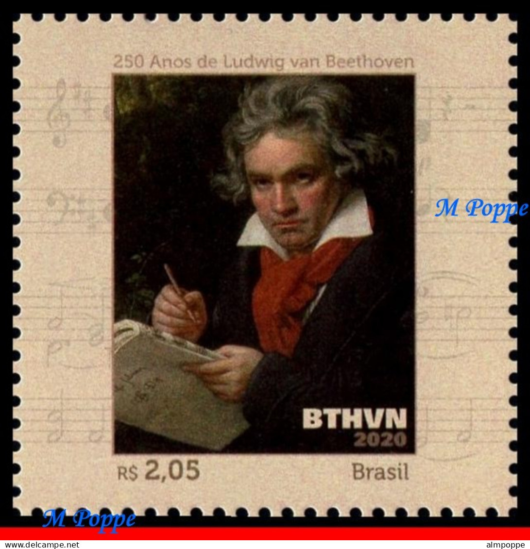 Ref. BR-V2020-12 BRAZIL 2020 - LUDWIG VAN BEETHOVEN, 250YEARS, COMPOSER, MUSIC, MNH, FAMOUS PEOPLE 1V - Neufs