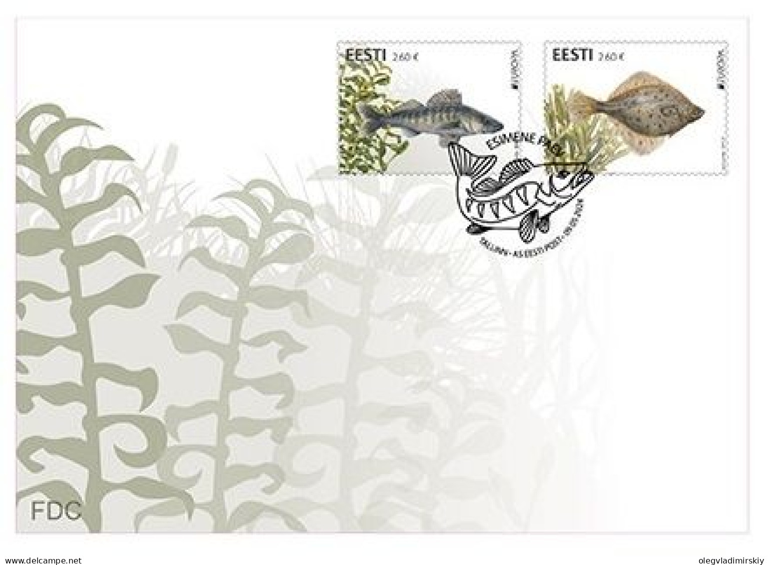 Estonia Estland Estonie 2024 Europa CEPT Underwater Flora And Fauna Fishes Omniva FDC - Poissons