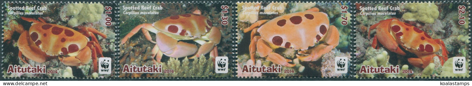 Aitutaki 2014 SG823-826 WWF Reef Crab Set MNH - Cook