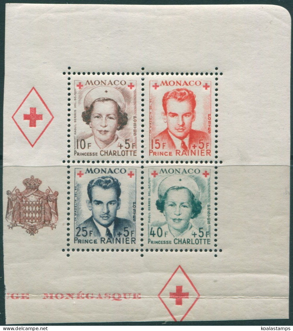 Monaco 1949 SG408 Red Cross Fund Right Block MS MH - Other & Unclassified