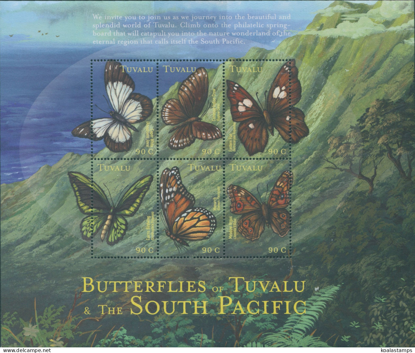 Tuvalu 2000 SG926a South Pacific Butterflies Sheetlet MNH - Tuvalu