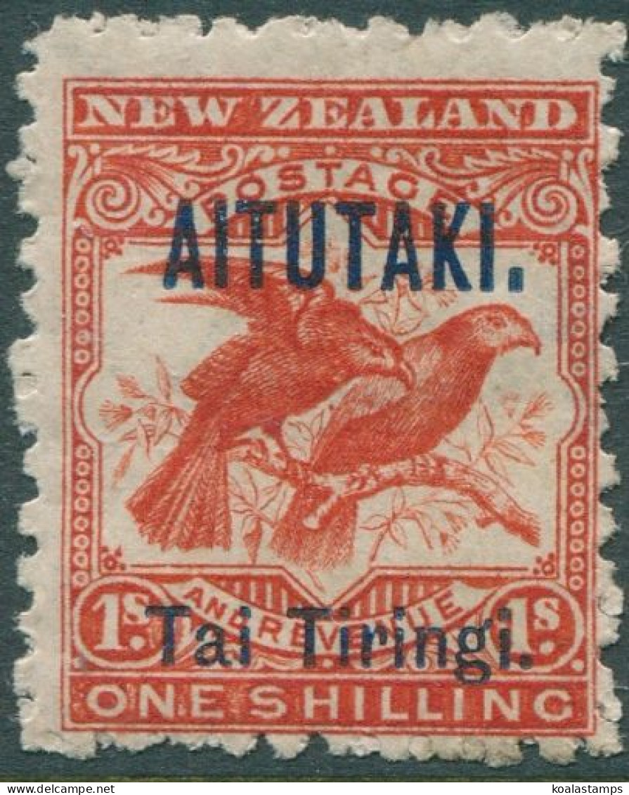 Aitutaki 1903 SG7 1s Bright Red Huia MLH - Cook