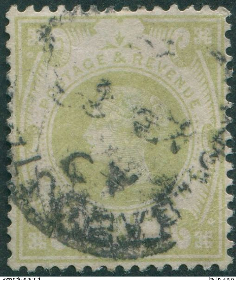 Great Britain 1887 SG211 1/- Dull Green QV #2 FU - Sonstige & Ohne Zuordnung