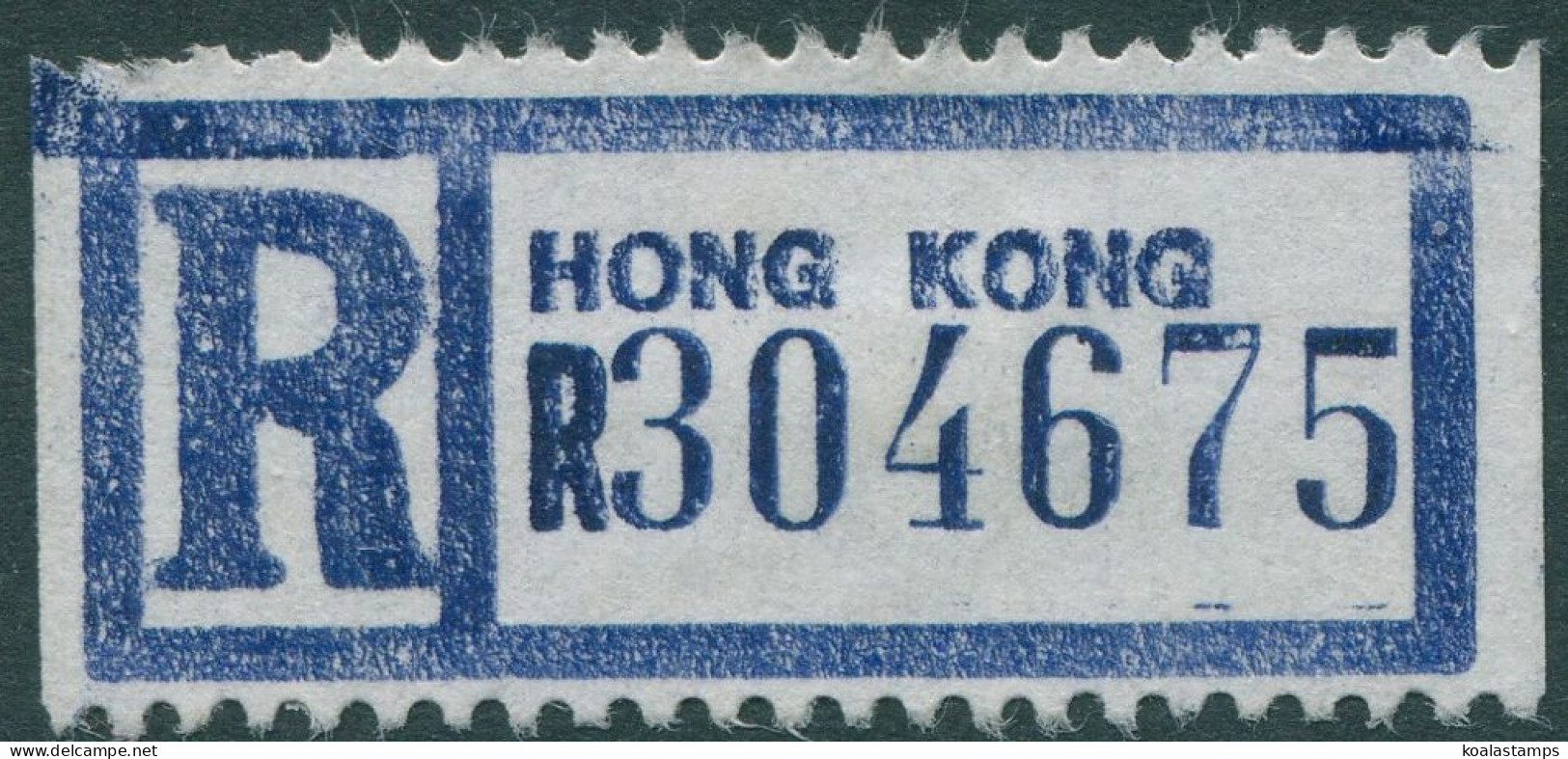 Hong Kong Registered Label MNG - Autres & Non Classés