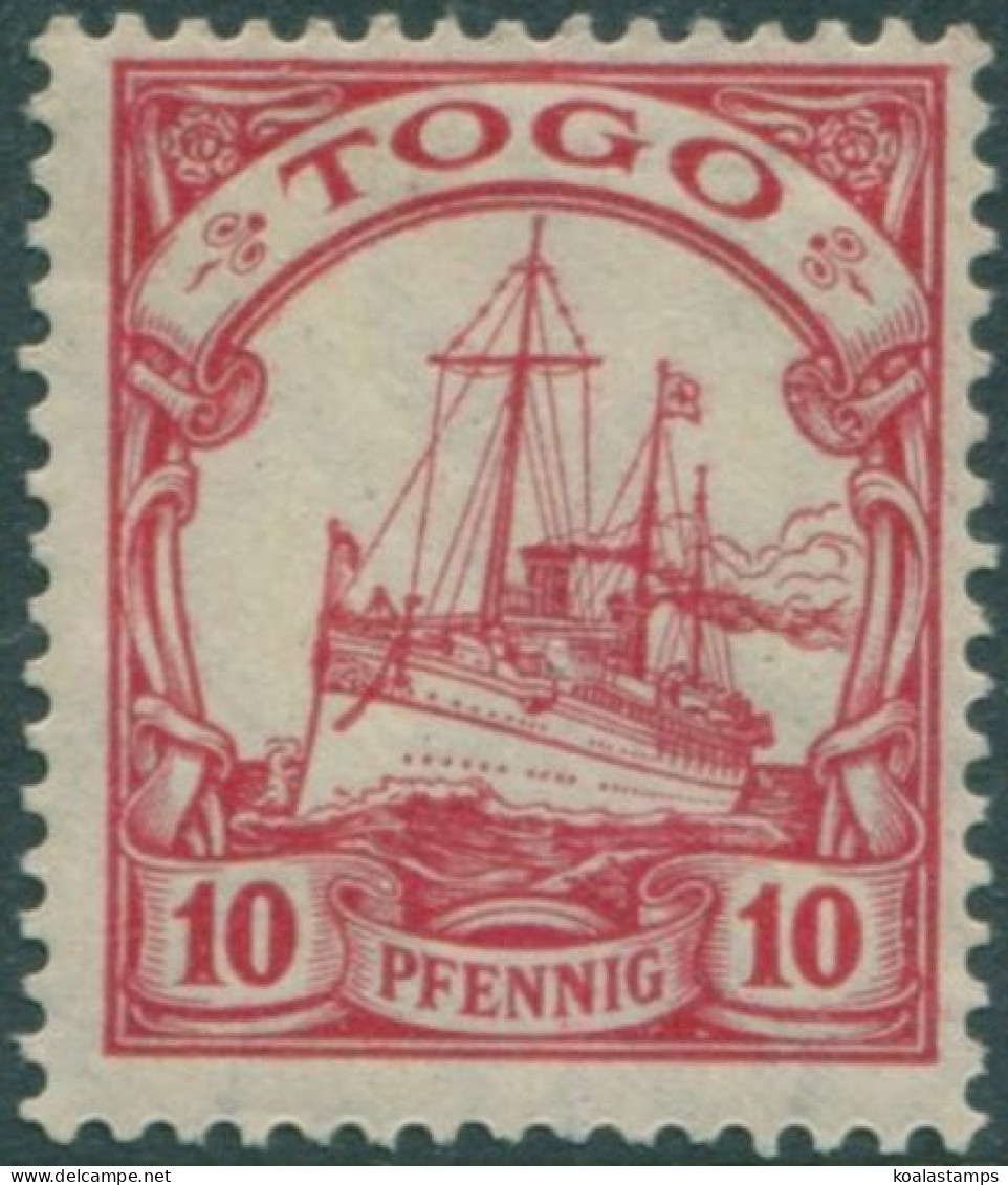 Togo German Issues 1900 SGG9 10pf Red Ship MH - Togo (1960-...)